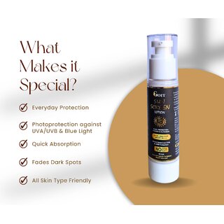 Goit Sunscreen SPF 50++++, Ultimate Shield for Indoor Outdoor Protection, Enriched With Hyaluronic Acid Niacinamide, 50gm, With Korean Beauty Cica Leaf view 2