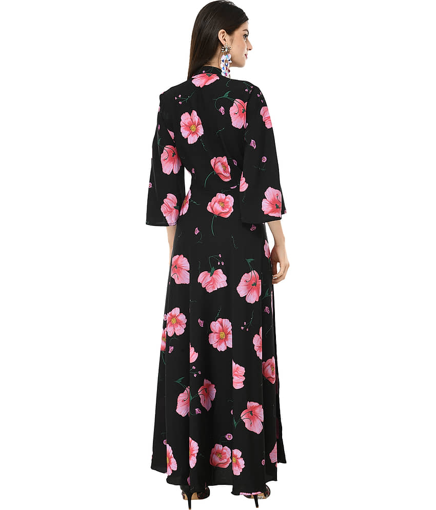 TOGZZ Women Crepe A-line Dress ( Black ) view 2