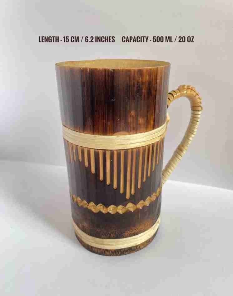 Alchemy Tradex Designer Bamboo Wood Beer/Coffee/Beverage Drinking Mug (500 ml) view 2