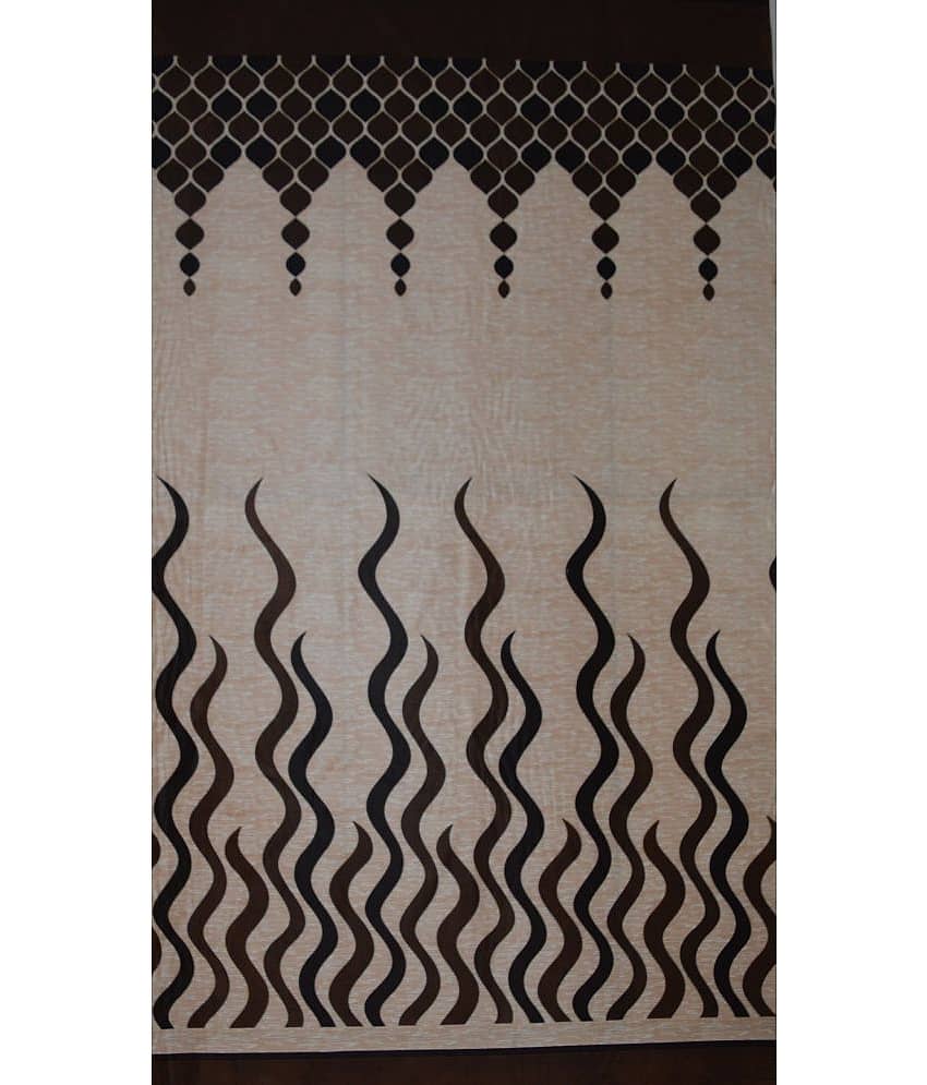 Home Sizzler Set of 2 Door Semi-Transparent Eyelet Polyester Curtains Brown view 2
