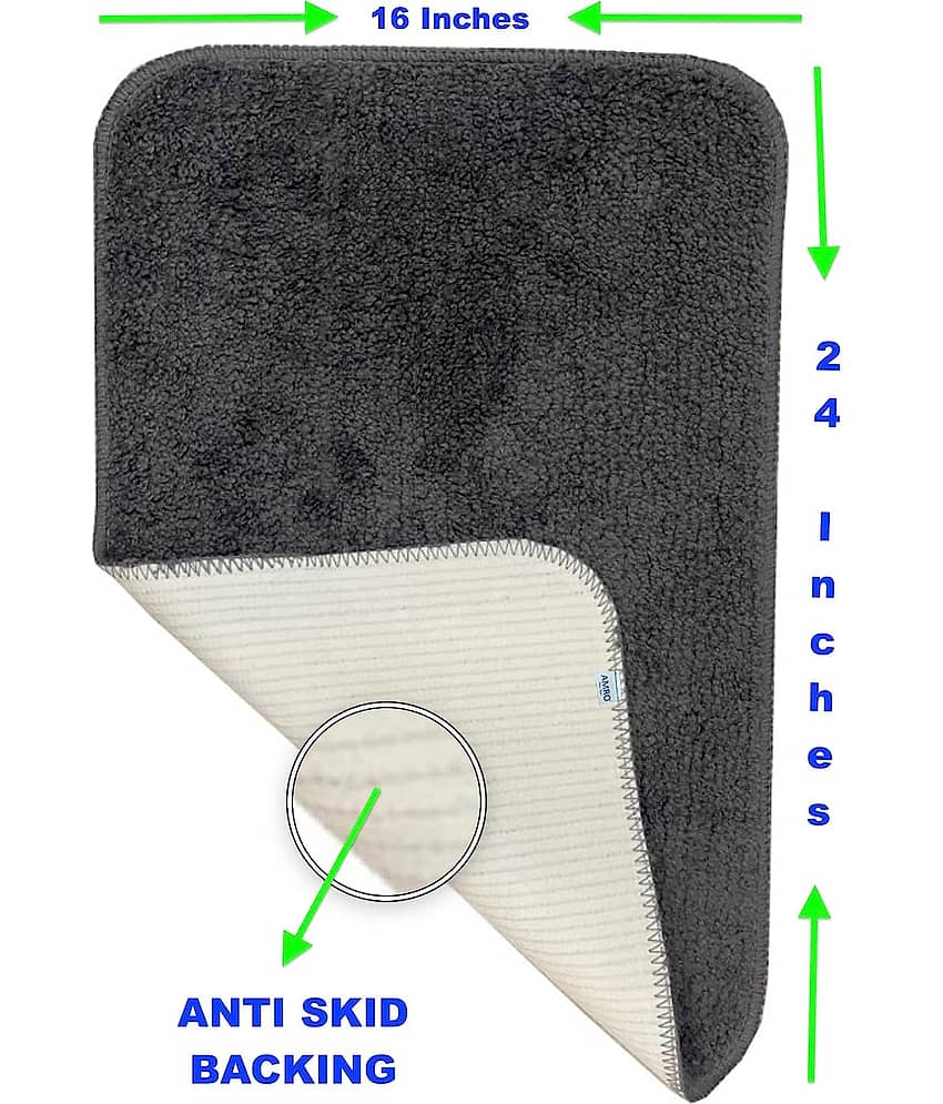AMRO Beautility Needs Anti-skid Microfibre Bath Mat 40x60 cm ( Pack of 1 ) - Gray view 2