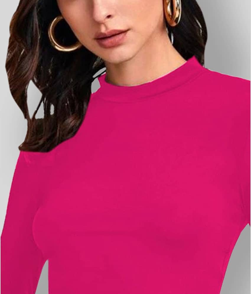 Dream Beauty Fashion Women's Polyester Crop Top ( Pink ) view 2