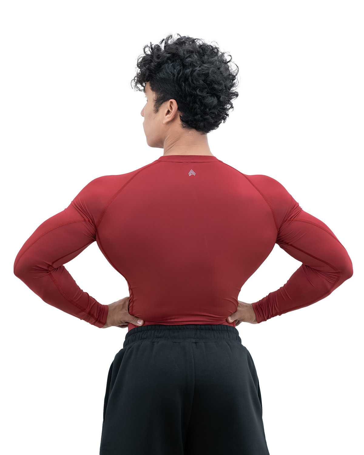 Athflex Men's Full sleeve Ace Compression T-Shirt - Ultra Stretch,premium Nylon Spandex Blend , Moisture-Wicking, Quick-Dry, Breathable, Muscle Fit Activewear for Gym, Fitness, and Sports - maroon/S view 2