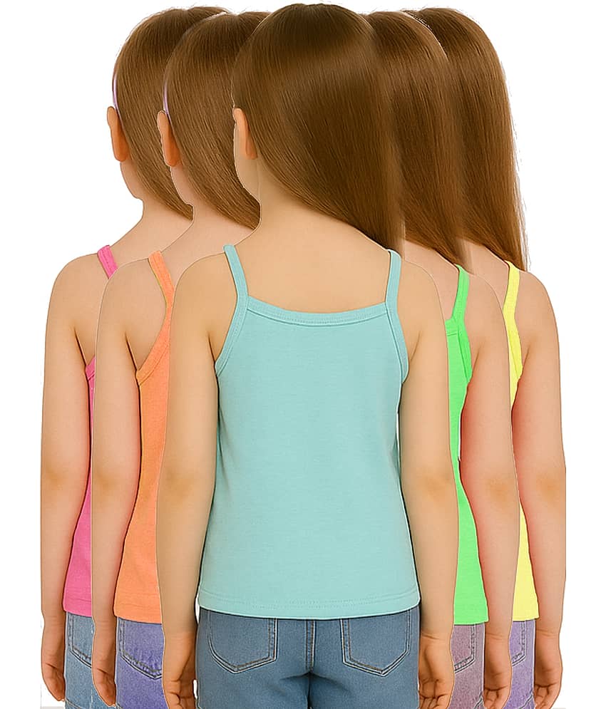 Inner Element Pack of 5 Girls Cotton Camisoles ( Multicolor ) view 2