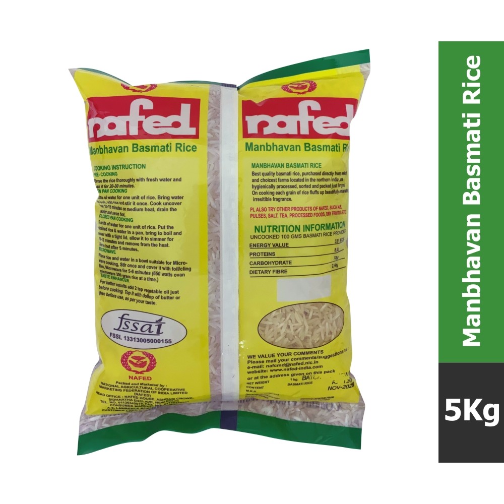 NAFED Manbhawan Basmati Rice – 5 kg view 2