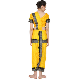Odissi Odisha State Professional Dance Dress Costume Yellow view 2