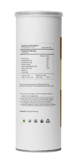 Cultures Food Salted Roasted Almonds Badam Giri (250g), Rich In Fiber, Protein, Iron, and Calcium, Crunchy, Non-GMO, Gluten-Free, Omega-3, Immunity Booster, Zero Cholesterol, Zero Trans Fat view 2