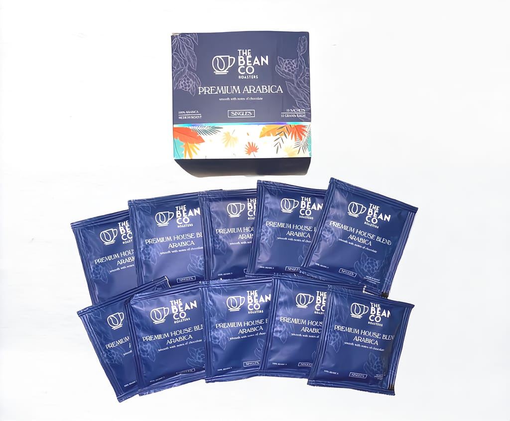 THE BEAN CO Arabica Blend Blend | Single-Use Coffee Sachets (15g) | For French Press | Coffee Sachet | Premium Coffee Grounds | 10 x 15 Gram Sachets In a Box view 2