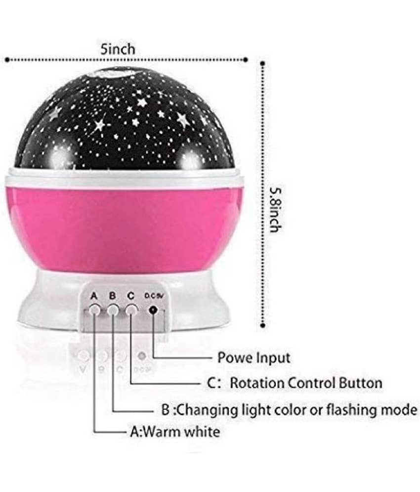 Expert Star Master Colorful LED 360 Degree Rotating Moon Light Projector Night Lamp with USB Cable Kids Room Night Bulb - Pack of 1 view 2