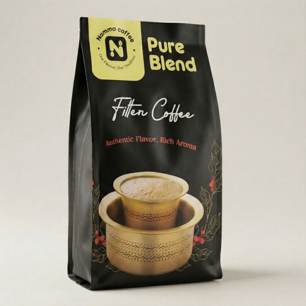 Namma Coffee - Pure Blend Filter Coffee Powder - 100% Coffee, 0% Chicory | Authentic South Indian Filter Coffee | Freshly Roasted, Strong And Aromatic