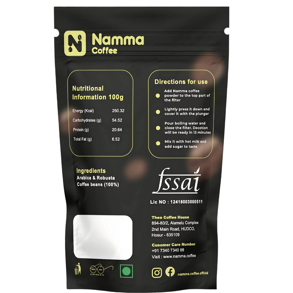 Namma Coffee - Pure Blend Filter Coffee Powder - 100% Coffee, 0% Chicory | Authentic South Indian Filter Coffee | Freshly Roasted, Strong And Aromatic view 2