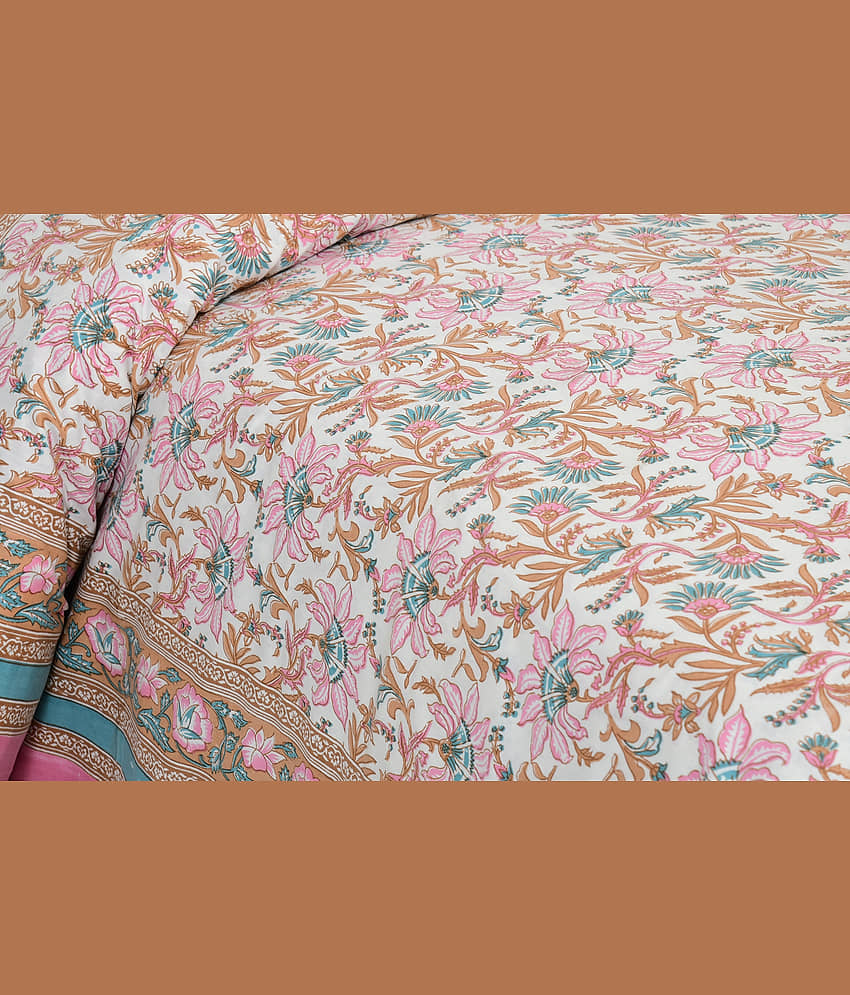 CLOTHORO Cotton 1 Double King Bedsheet with 2 Pillow Covers ( Multicolor ) view 2