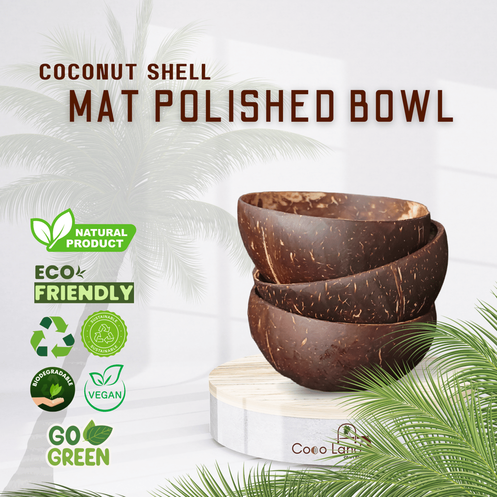 Coco Land Coconut Shell Matte Polished Bowl S-M-L 100-150-250 ml Decorative Bowl/ Candle Making Bowl /Showpieces /Handicraft/Candle Holder /Salad Bowl/Smoothie Bowl view 2