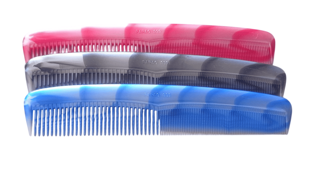 Pack of 3 Plastic Hair Combs for Women, Men and Kids - Assorted Colors view 2