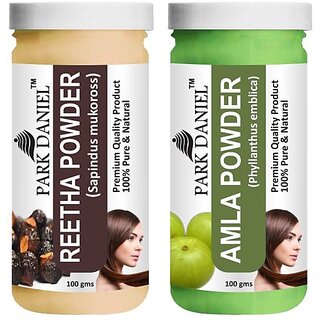 PARK DANIEL Pure & Natural Reetha Powder & Amla Powder Combo Pack of 2 Bottles of 100 gm (200 gm ) (200 ml) view 2