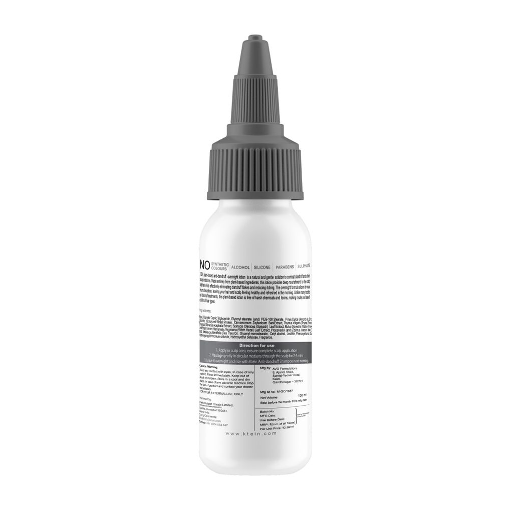 Ktein Natural 100% Plant Based Gentle Scalp Dandruff Lotion (100ml) view 2