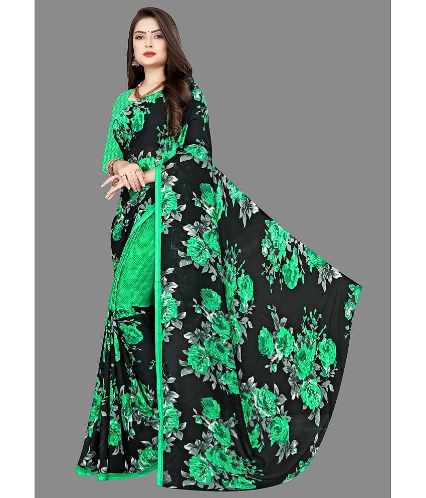 ANAND SAREES Georgette Printed Saree With Unstitched Blouse Piece ( Yellow ) view 2
