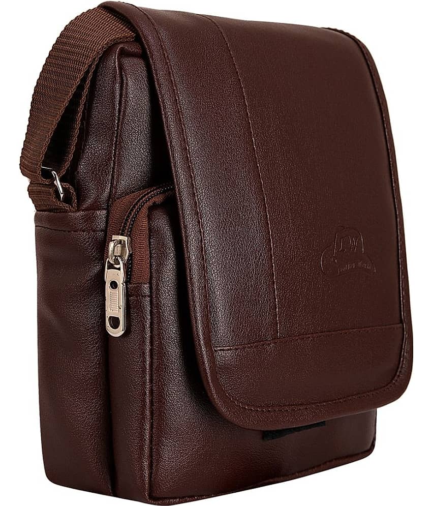 Leather World - Maroon Solid Messenger Bags view 2