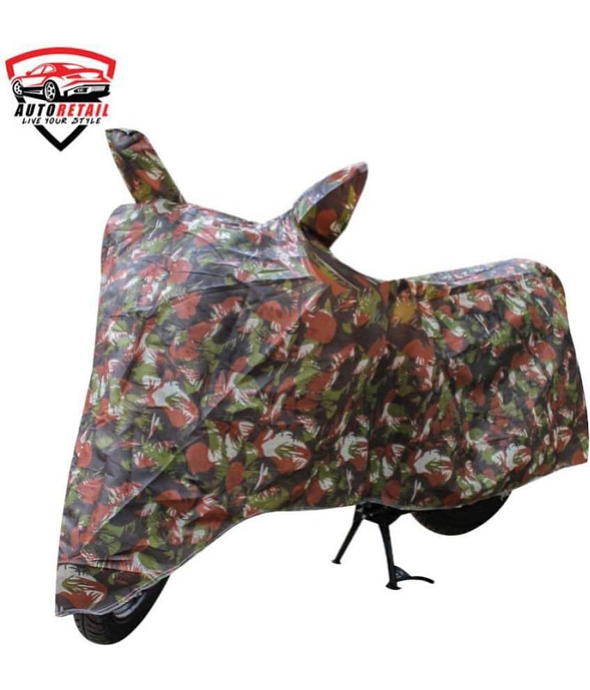 AutoRetail - Jungle Dust Proof Two Wheeler Polyster Cover With (Mirror Pocket) for HF Deluxe ( Pack of 1 ) view 2