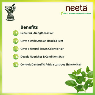 Neeta 100 Natural Henna Powder For Hair Colour, Pure Mehendi Powder 500gm,Natural Brown view 2