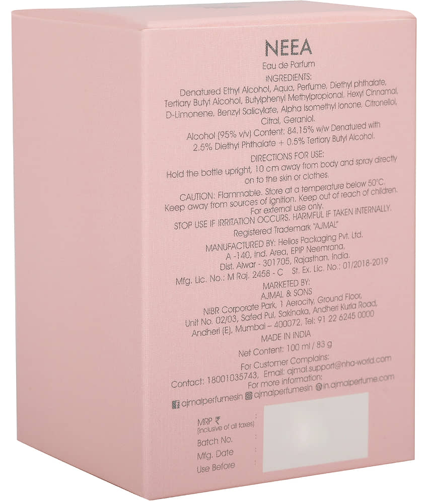 Ajmal Neea Eau De Perfume Floral Perfume 100ML Long Lasting Scent Spray Gift For Women Pack of 1 view 2