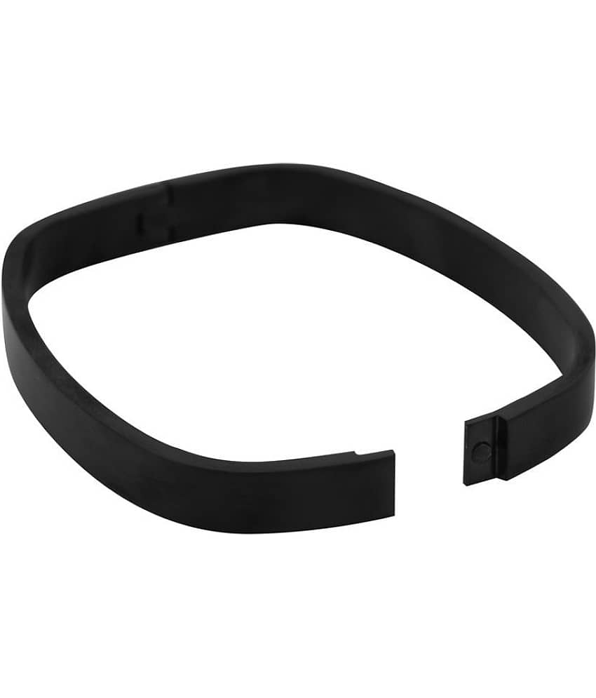 The Jewelbox Openable Black Stainless Steel Cuff Kada Bracelet Bangle For Men view 2