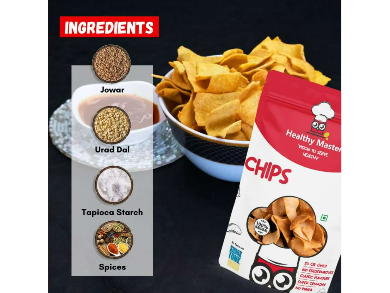 Healthy Master Jowar Chips - Baked and Nutritious (Classic Masala) - 200 Gram view 2