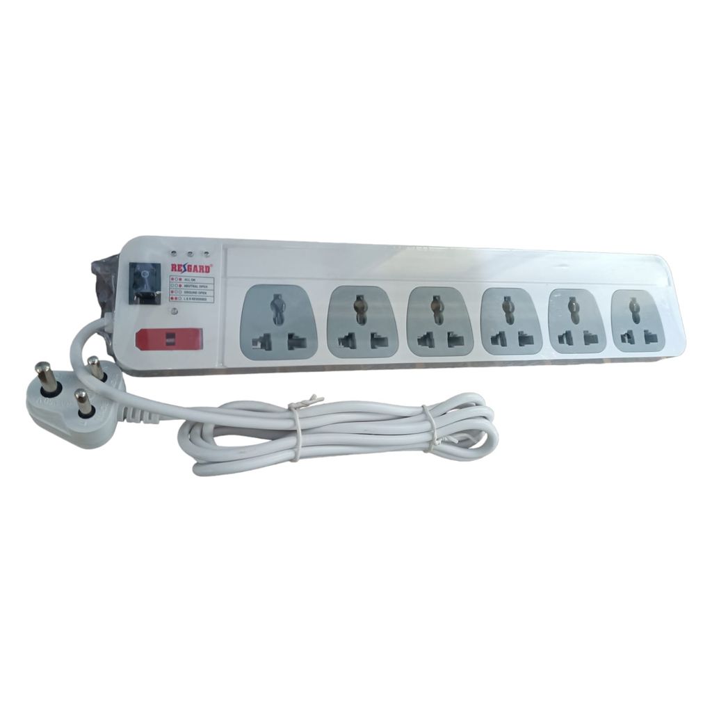 Safeguard Your Electronics: Regard Spike Guard (1.5m wire, 6 Socket, Fuse) - Reliable Protection, Quality Build, Made in India. view 2