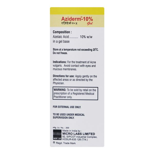 Aziderm 10 Percentage Gel 15 G view 2