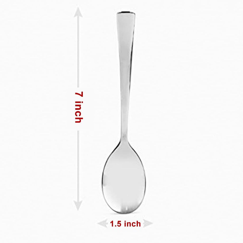 FnS August Stainless Steel 24 Karat Gold Plated Dessert Spoon (Set of 6) view 2