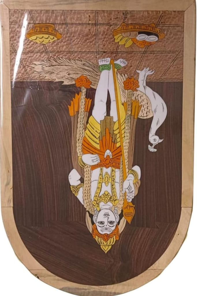 Lord Vishnu Wooden Wall Hanging view 2