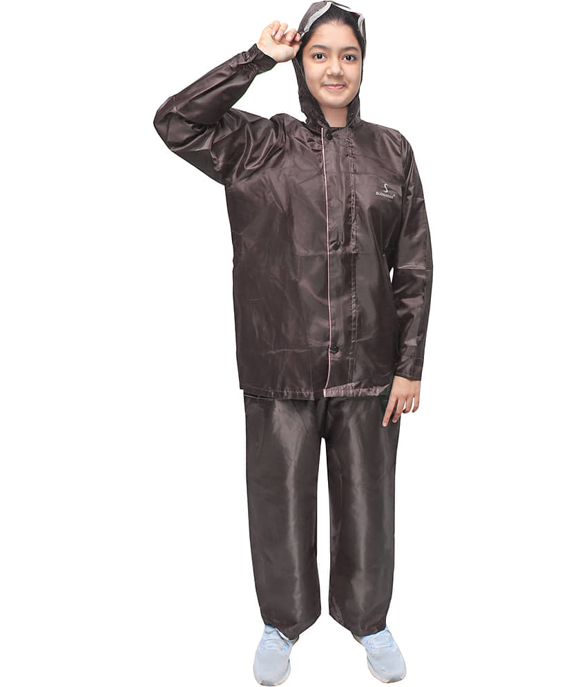 Goodluck Polyester Raincoat Set - Black view 2