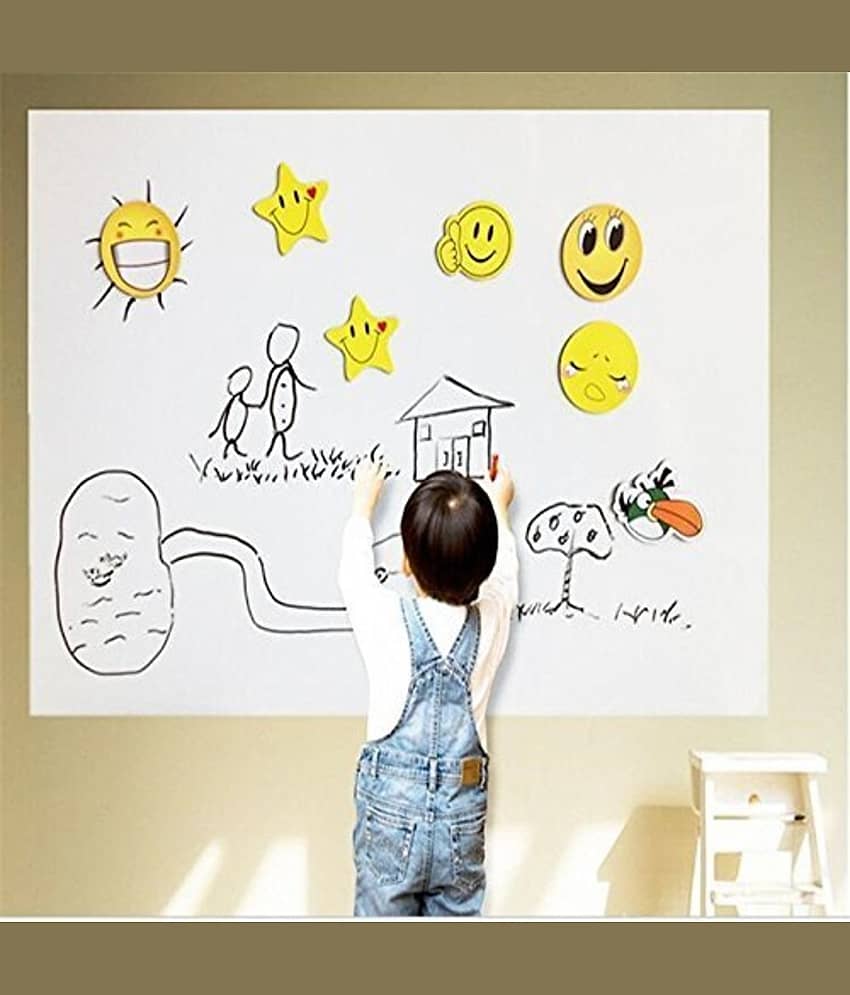 House of Quirk White Board Vinyl Wall Sticker Removable Decal Chalkboard (45 X 200 Cm) view 2