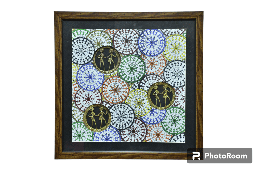 Jharcraft 3 Fig Circle Jali Sohrai Frame (DK00673) view 2