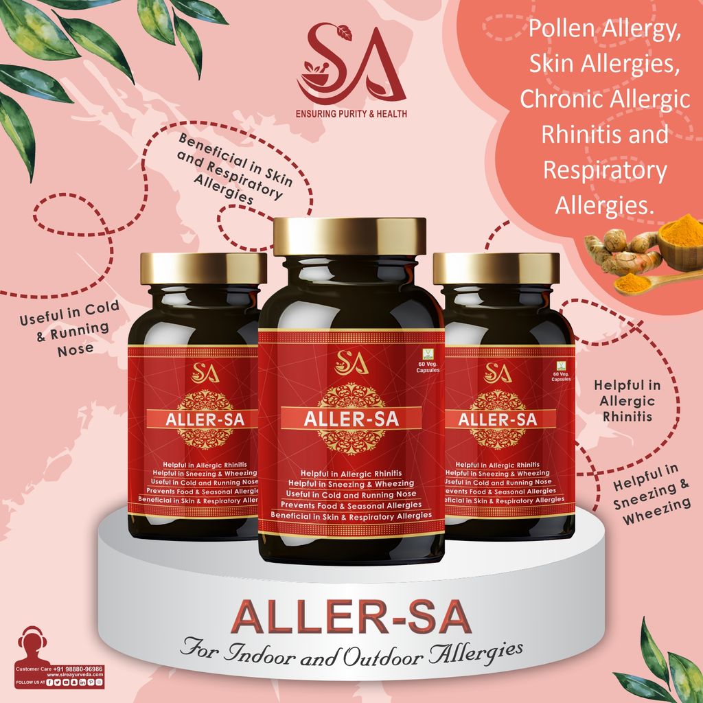 ALLER-SA(Ayurvedic Medicine for Allergy Ayurvedic medicine for Runny Nose, Watery Eyes, 60 Veg Capsules) view 2