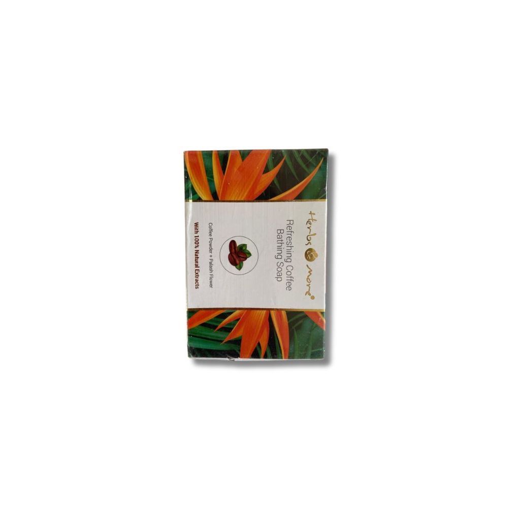 "Herbs more Refreshing Coffee Bathing Soap, Coffee Powder + Palash Flower, With 100% Natural Extracts" view 2