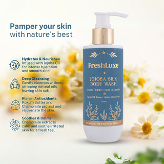 FreshLuxe Silk Bodywash, Jojoba Oil, Kokum Butter Chamomile, Gel-Based, Unisex, 200ml view 2