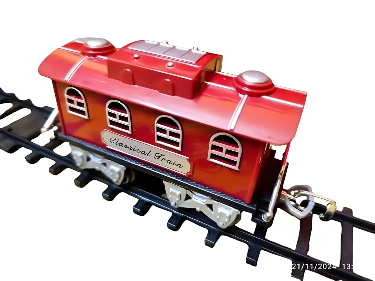 Train Toy Set with Real Smokes, Lights from Locomotive and Emulation Train Sounds for 3 Years & Above Kids (Classic Train) view 2