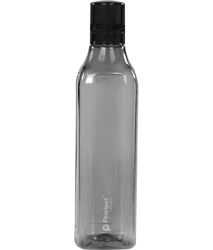 PearlPet Cubic-1000ml Grey Plastic Water Bottle 1000 mL ( Set of 6 ) view 2