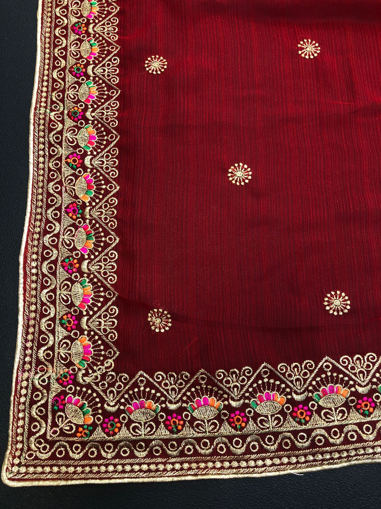 Flute Fashion Designer Embroidery Work Saree view 2