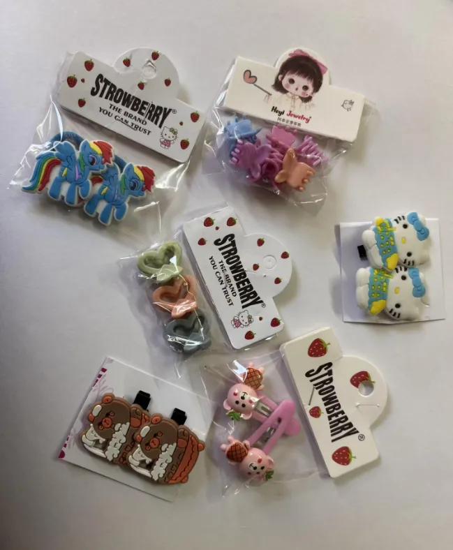 Kozykit 6Pcs Girls Cartoon Hair Clips | Cute Baby Kids Hair Accessories Set (Multi Design)