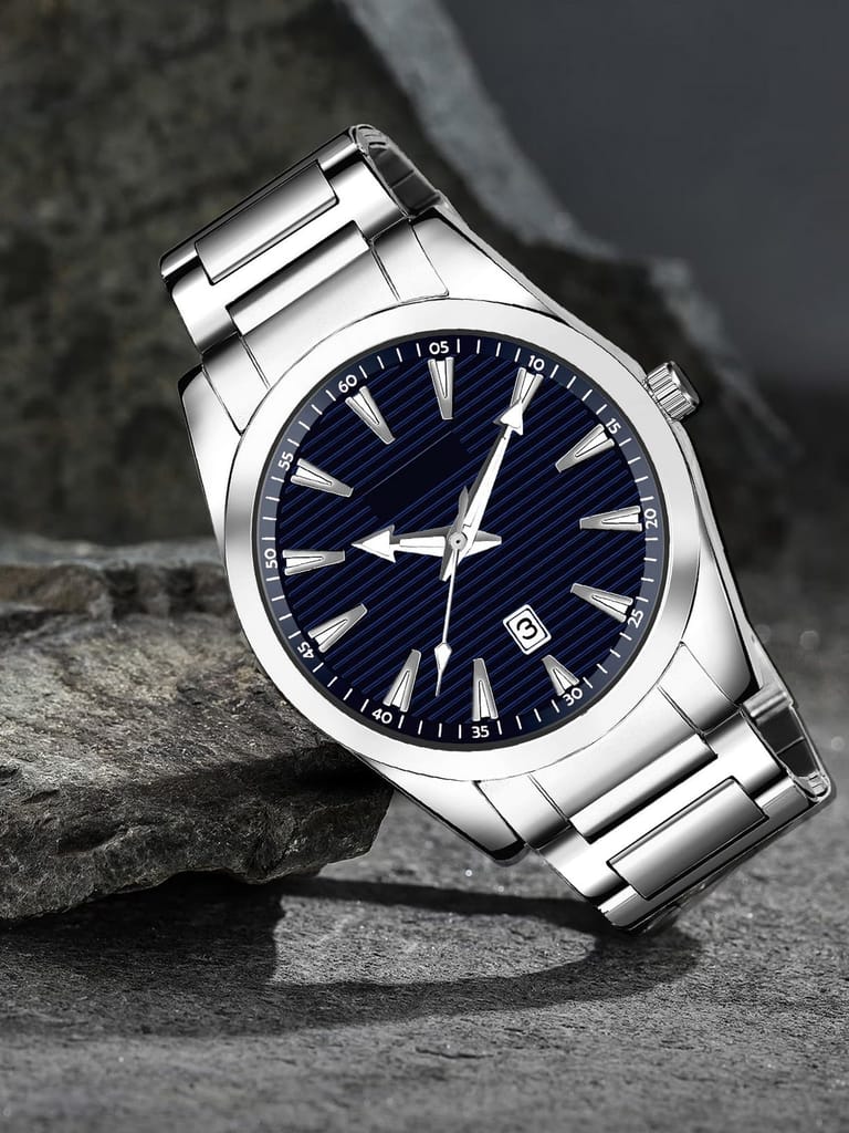 Blue Dial Date Function Analog Watch for Men LR149 view 2