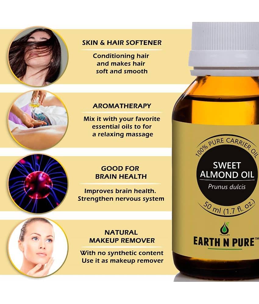 Earth N Pure - Sweet almond Essential Oil 50 mL ( Pack of 1 ) view 2
