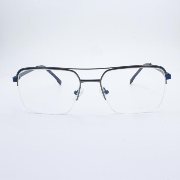 Lensoz Elite X Luxe Half Rim Geometric - Medium - Gunmetal & Master Blue view 2