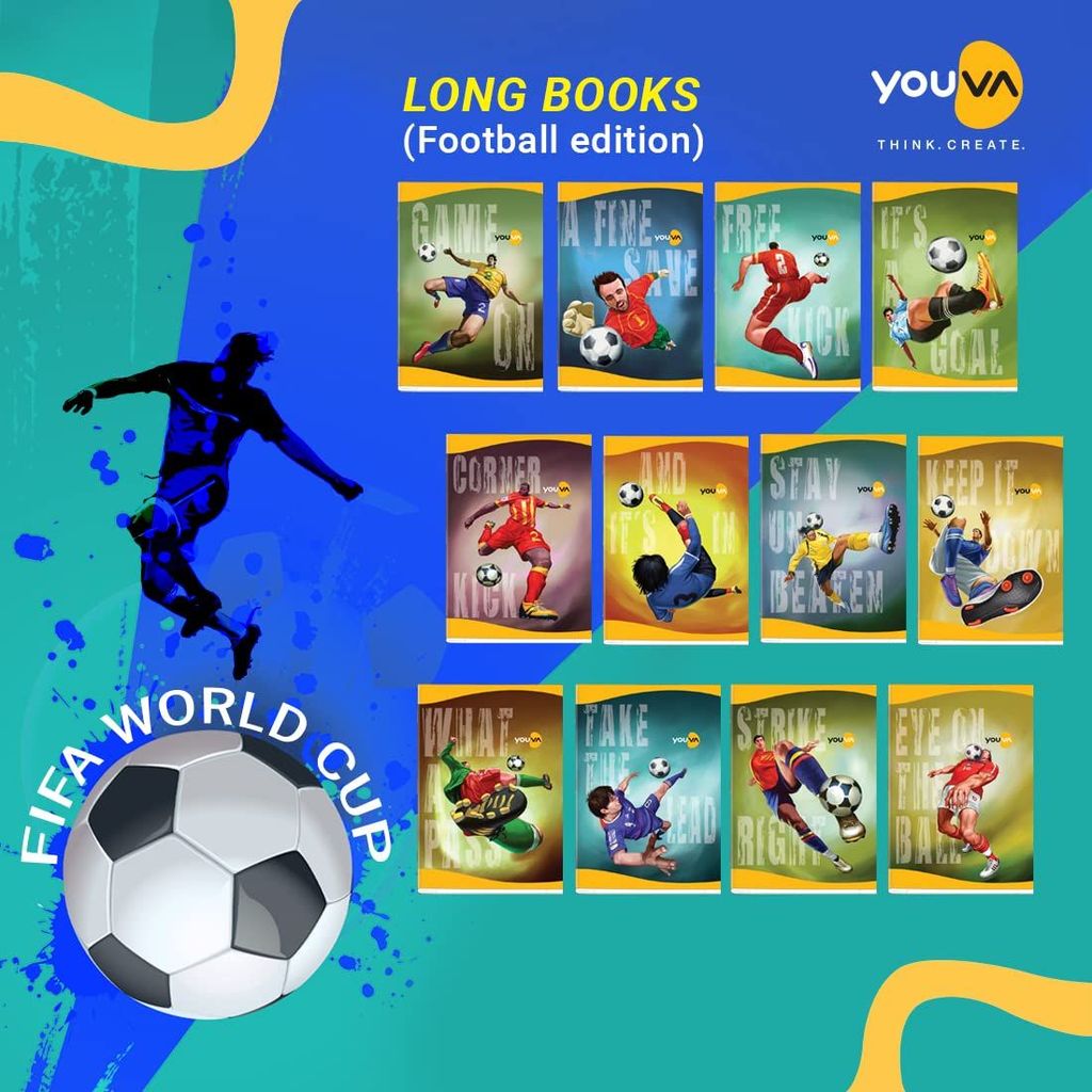 Navneet Youva | Soft Bound Long book/Soft cover Notebook for Students | King size- 19 cm x 31 cm | Unruled | 160 Pages | Pack of 6 view 2