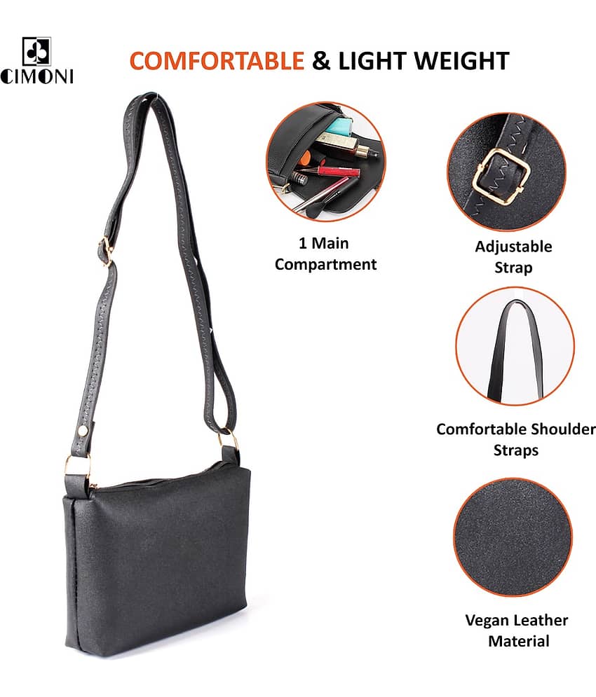 CIMONI Sling Bag Faux Leather Set of 1 ( Black ) view 2