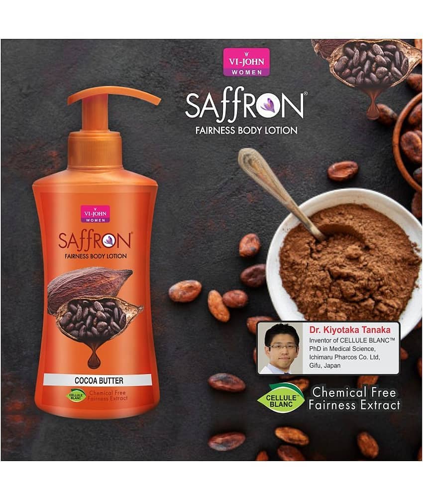 VI-JOHN Saffron Fairness Body Lotion Cocoa Butter 250ml Pack of 3 view 2