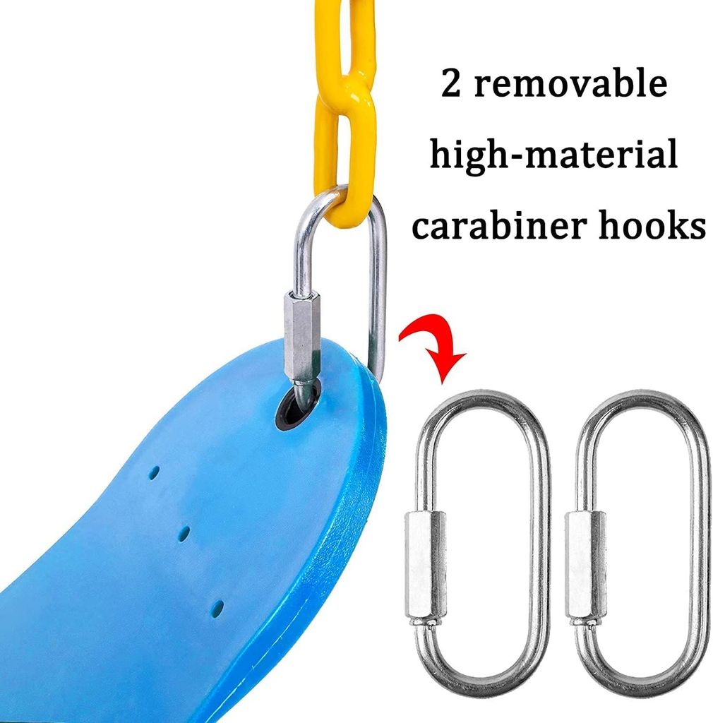 REZNOR Flexible Swing Seat Set for Kids/Adults Outdoor Park Garden Tree Backyard with 2 Meter Plastic Coated Chain view 2