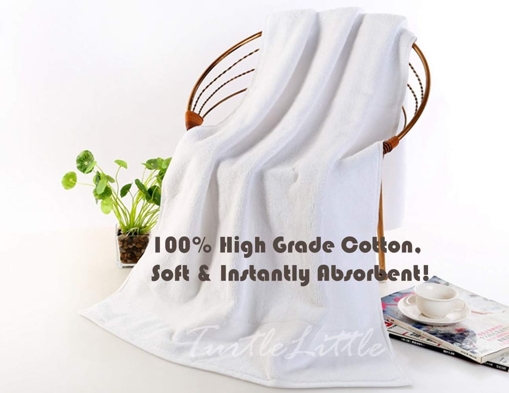 TurtleLittle, Cotton, Superman Logo Personalised Adult Bath Towel, 600 GSM (Set of 1, White) view 2