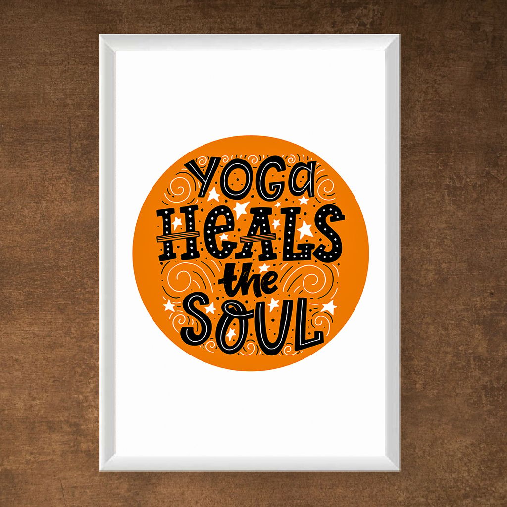 Yoga Heals the Soul Framed Wall Art Print - Inspirational Yoga Decor view 2